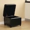 Baxton Studio Black Full Leather Small Storage Cube Ottoman A-1958 - alternate 2